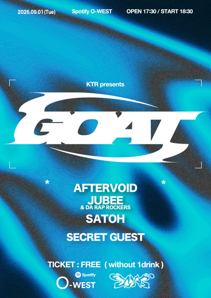 JUBEE『KTR pre. GOAT Ⅳ』LIVE出演決定！
