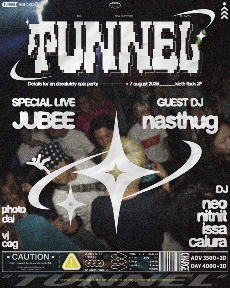 JUBEE『TUNNEL [vol.10]』LIVE出演決定！